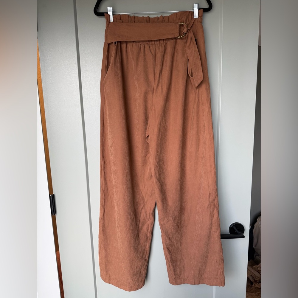 June & Hudson Cinnamon Wide-Leg Trousers